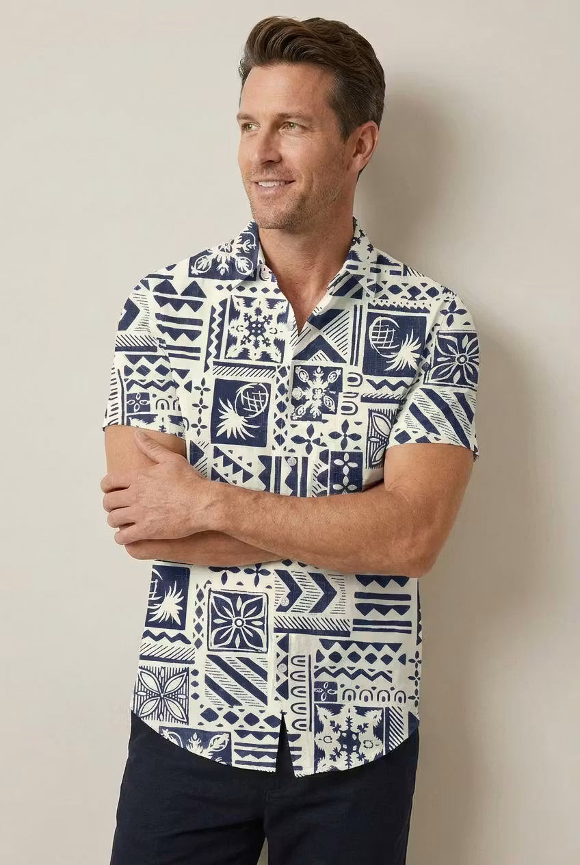 Tidal Mosaic Camp Shirt