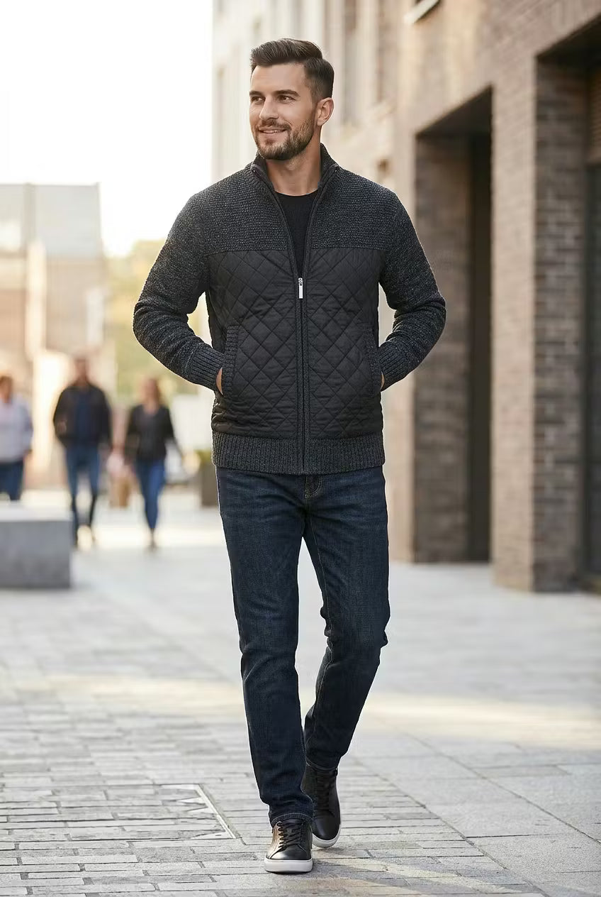 Northpoint Quilted Zip Cardigan