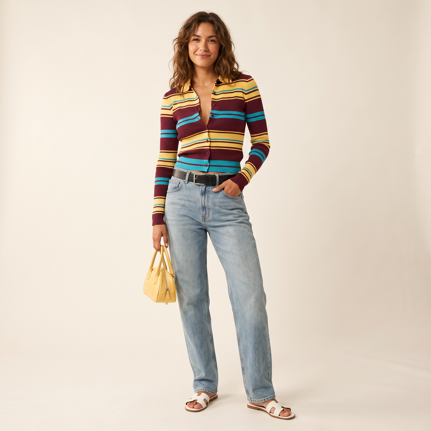 Maris vest met meerkleurige strepen