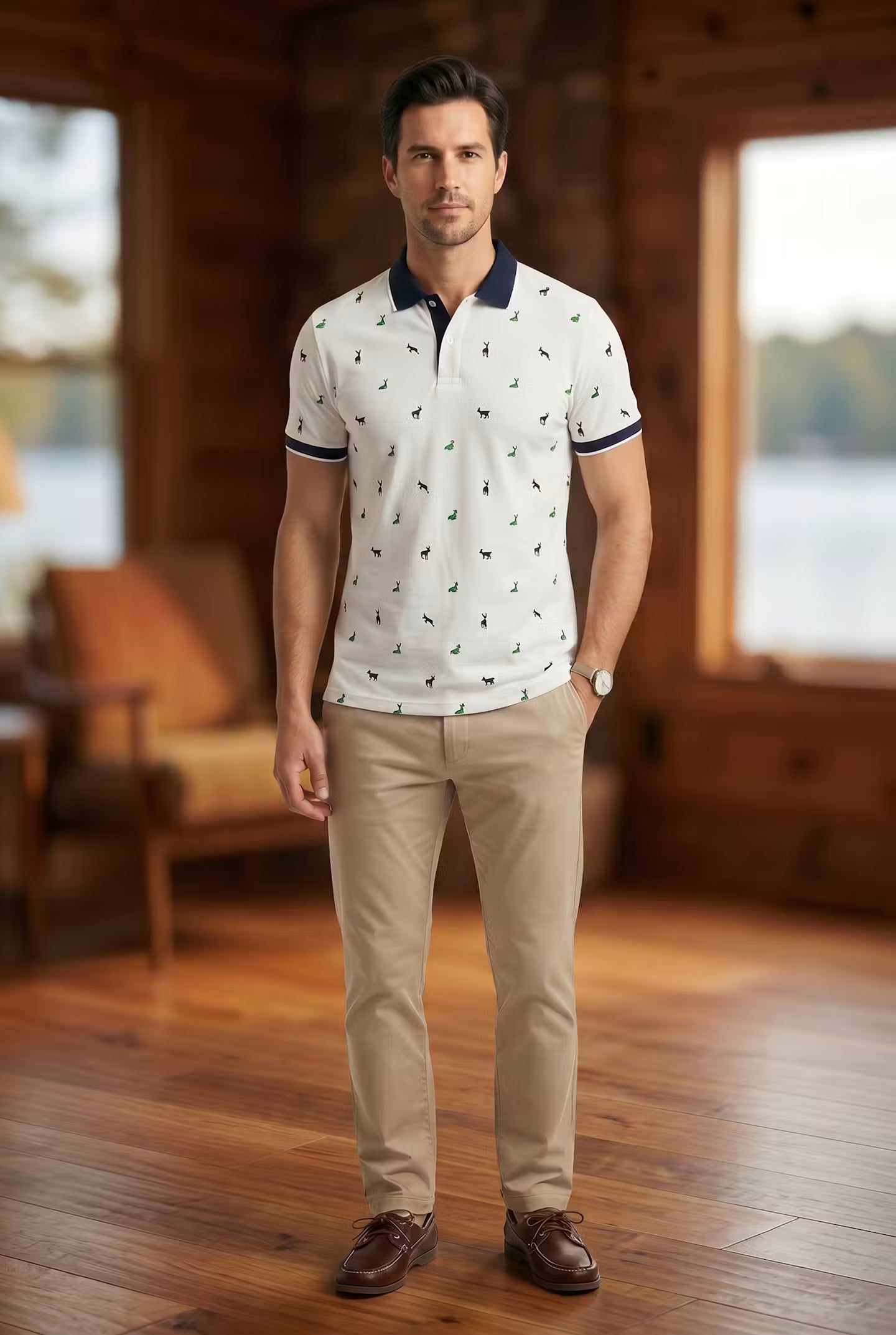 Deer Point Printed Polo