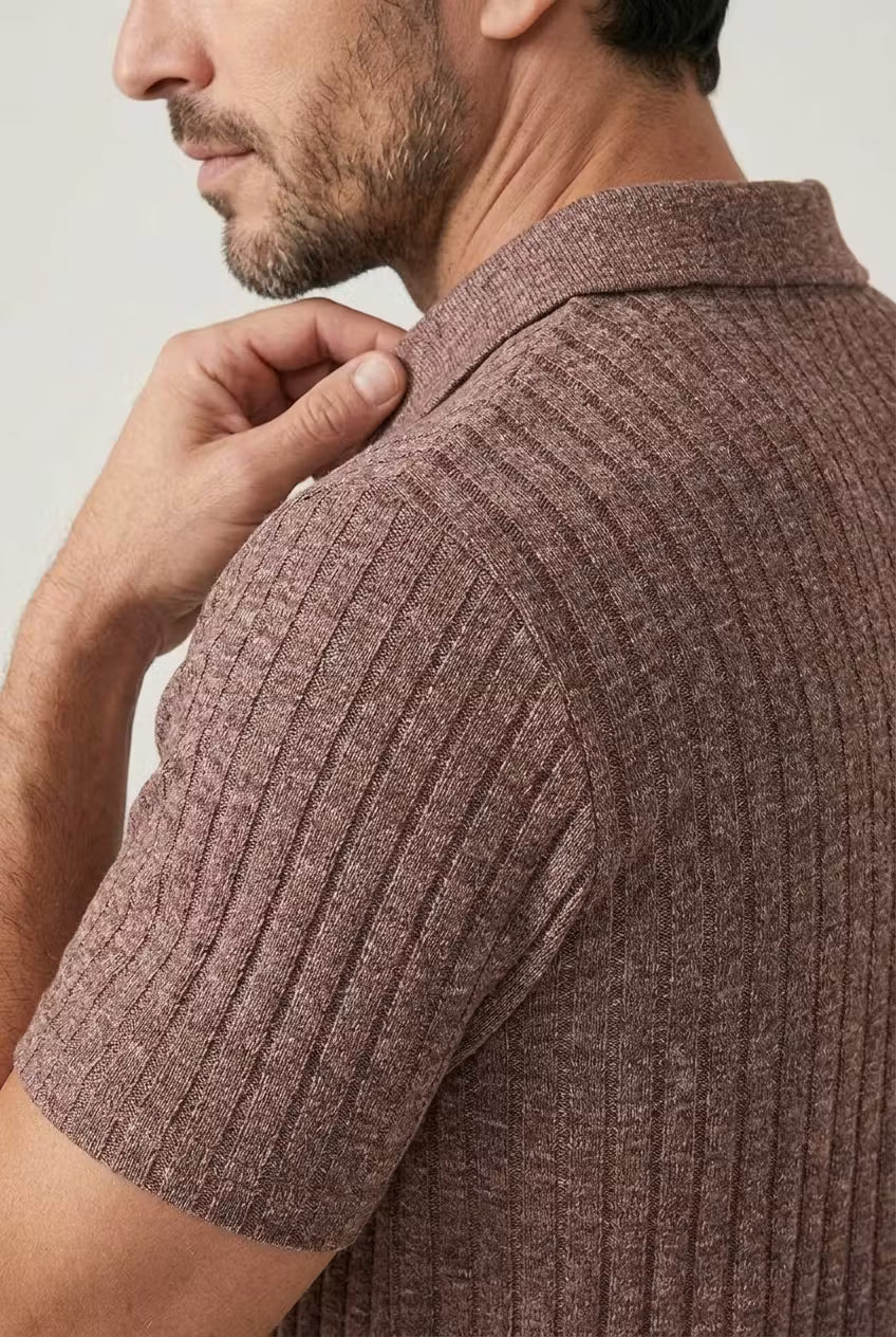 Getextureerde gebreide polo Cosme