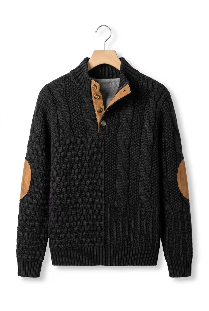 Textured Cable Knit Men’s Pullover
