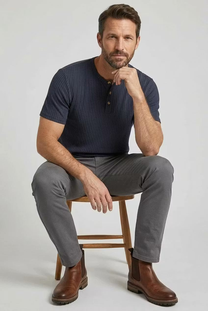Camiseta henley canalé Sebastián