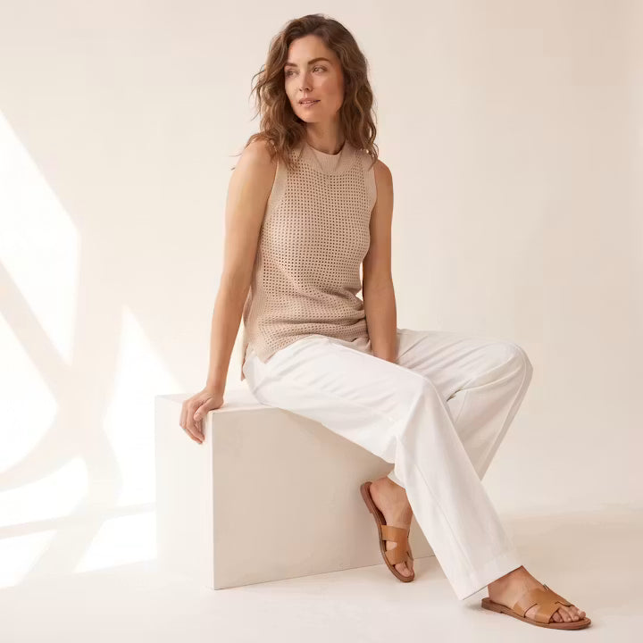 Arden Mouwloze Opengebreide Top