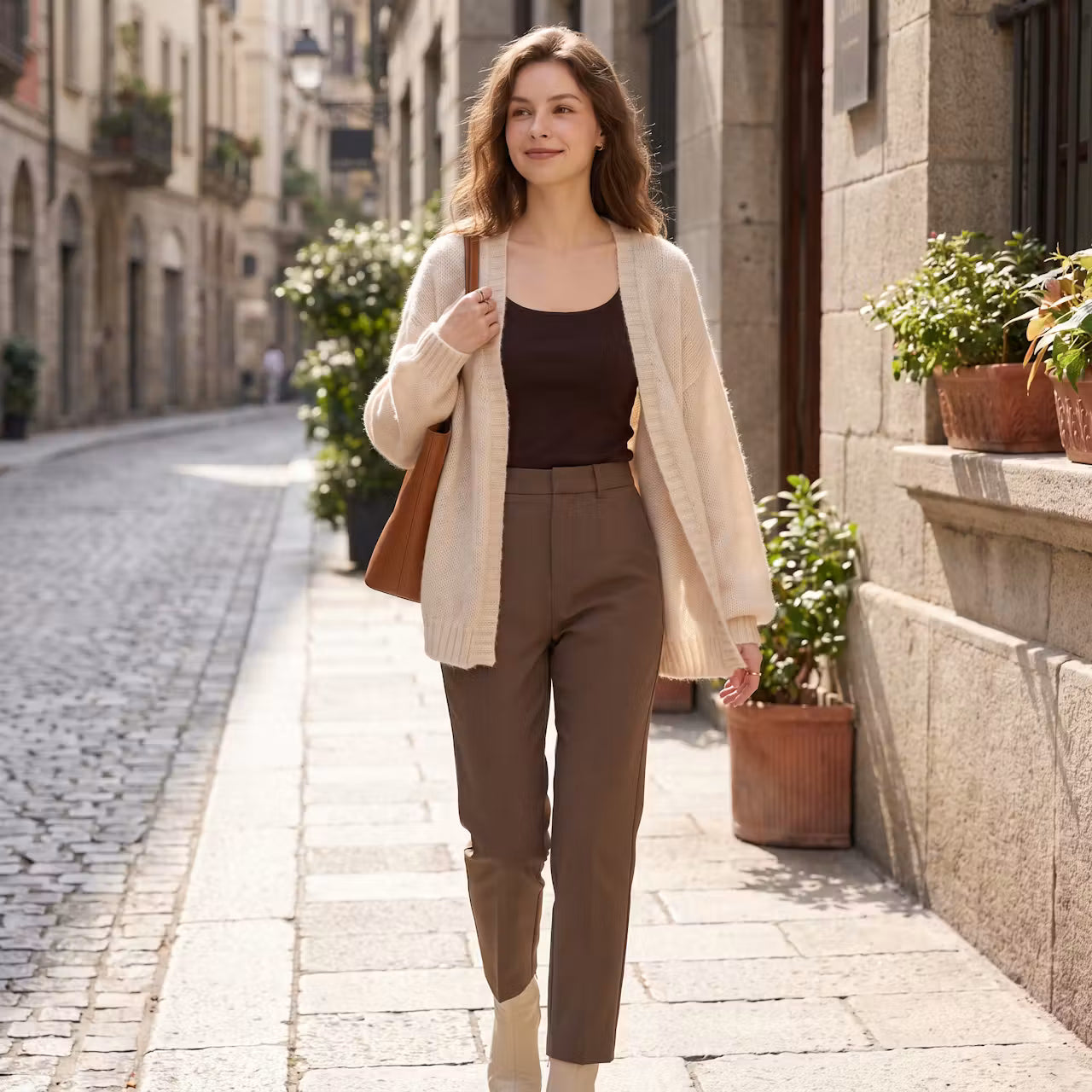 Mara Gebreid Vest met Ruime Pasvorm