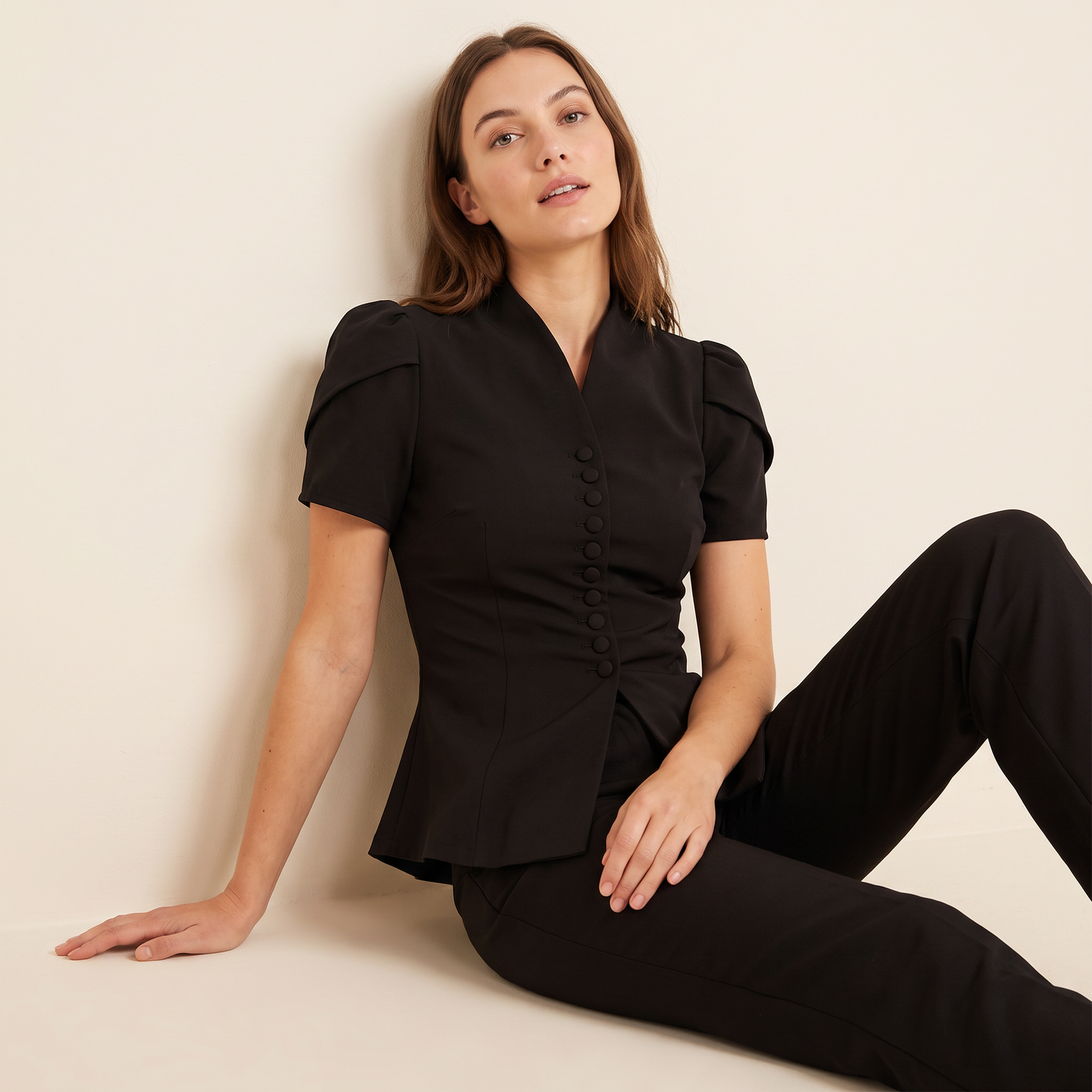 Linea top met driekwartmouwen