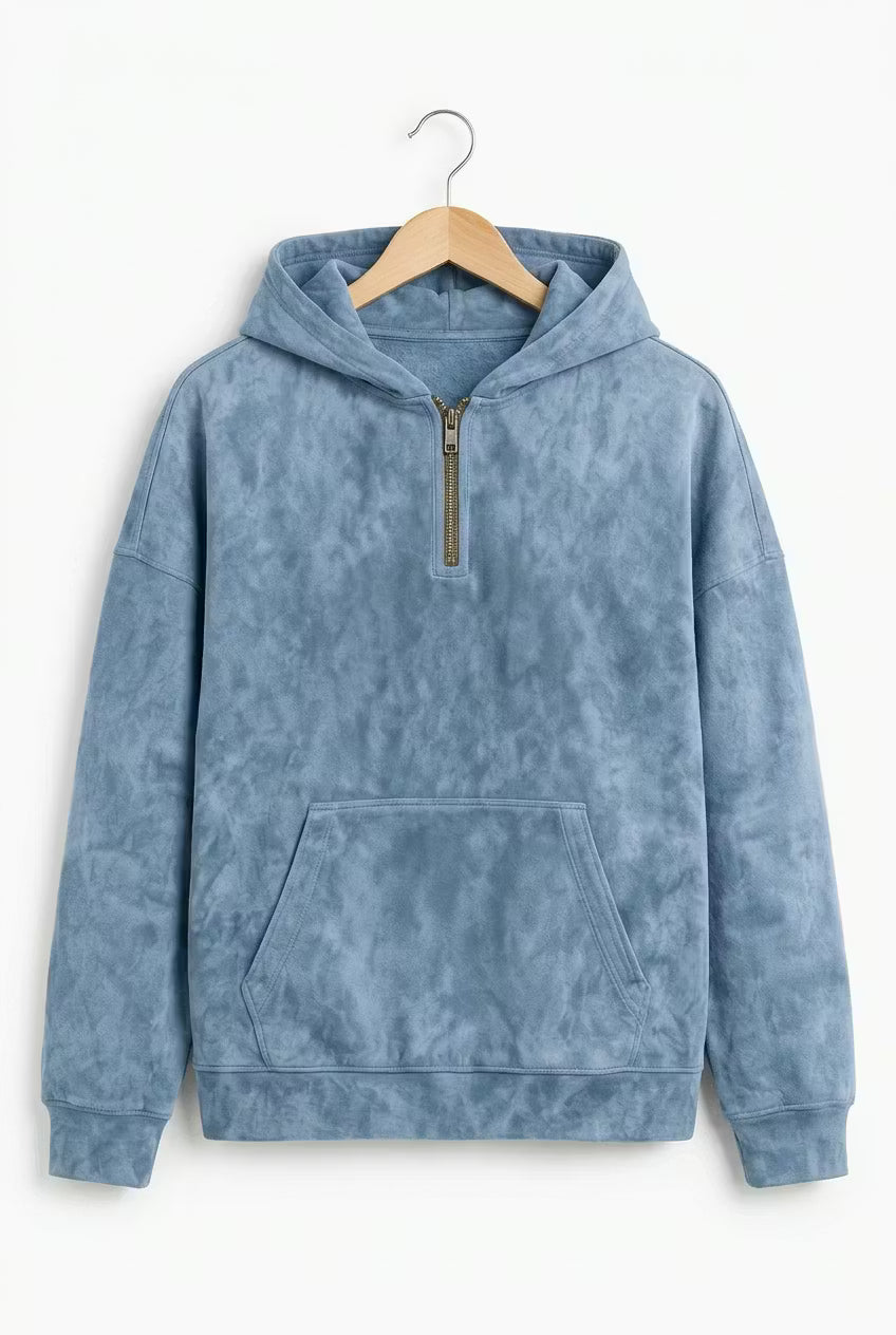 Stonewash Half Zip Hoodie