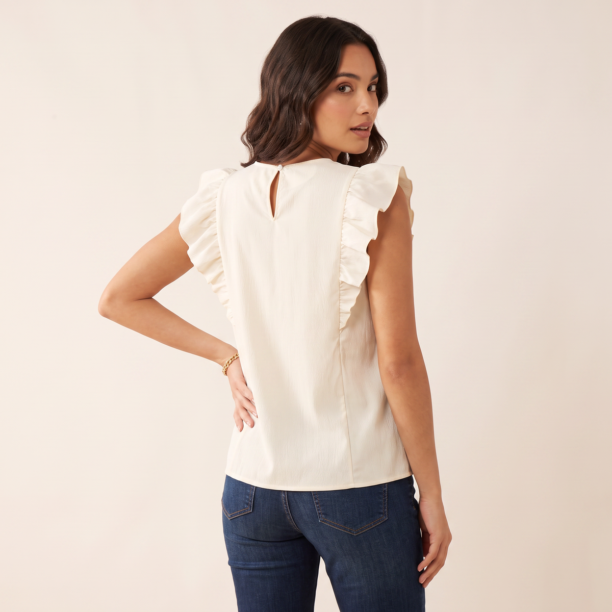 Coastline wit vest met losse pasvorm