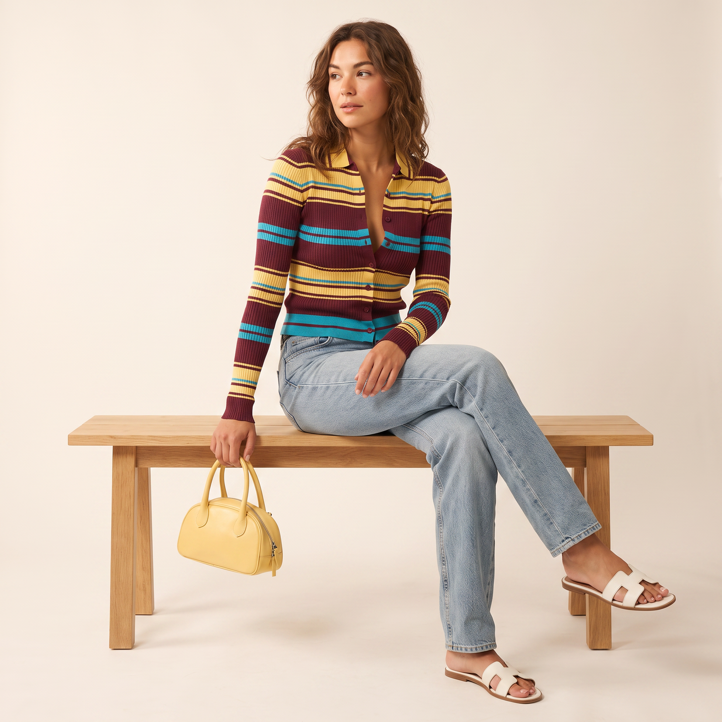 Maris vest met meerkleurige strepen