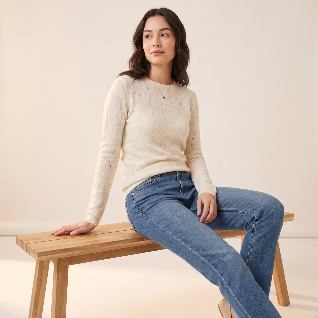 Alina Pointelle Gebreide Top