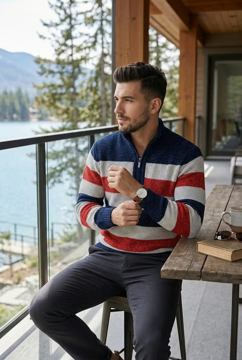 North Shore Stripe Quarter Zip