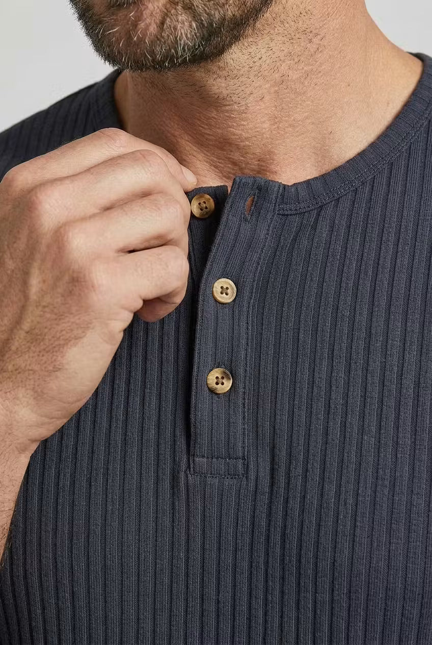 Camiseta henley canalé Sebastián