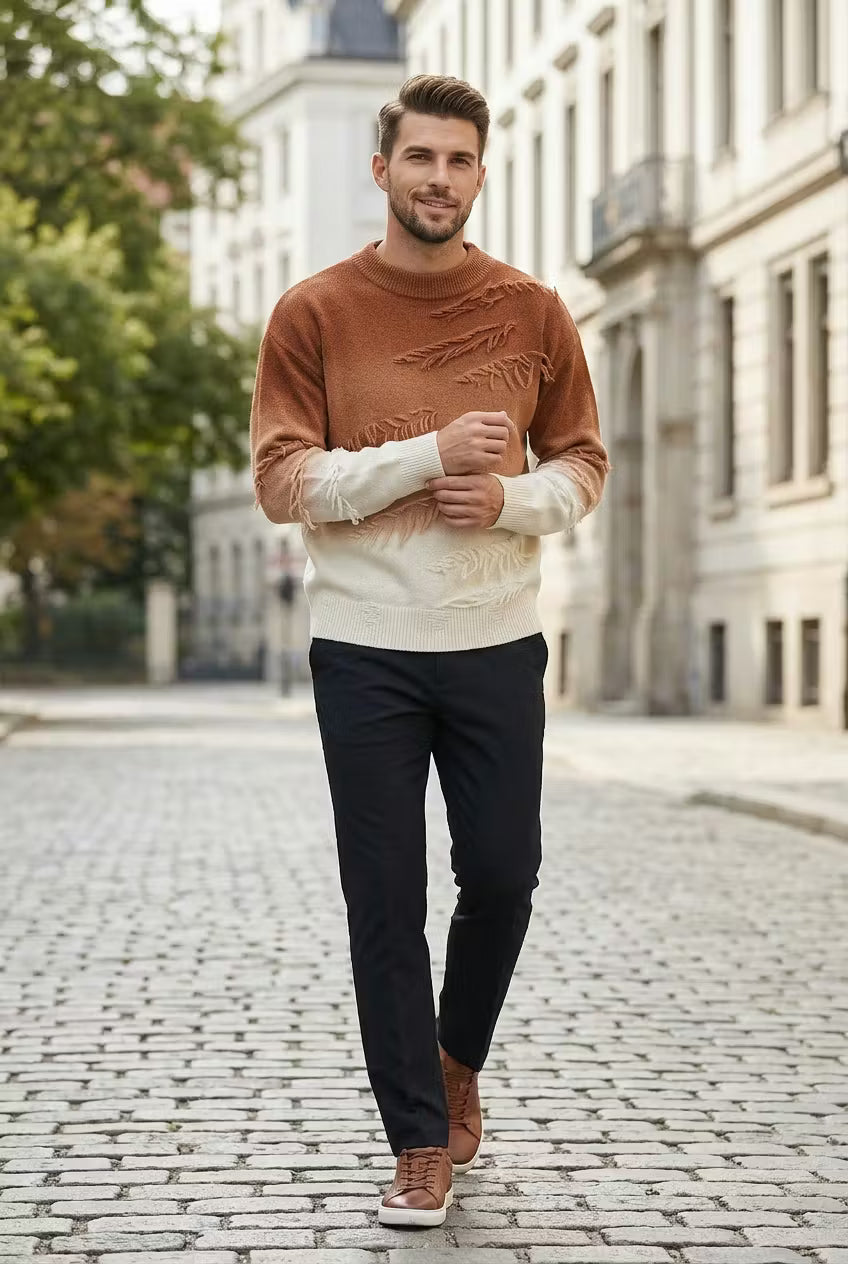 Cedar Fade Distressed Knit Sweater