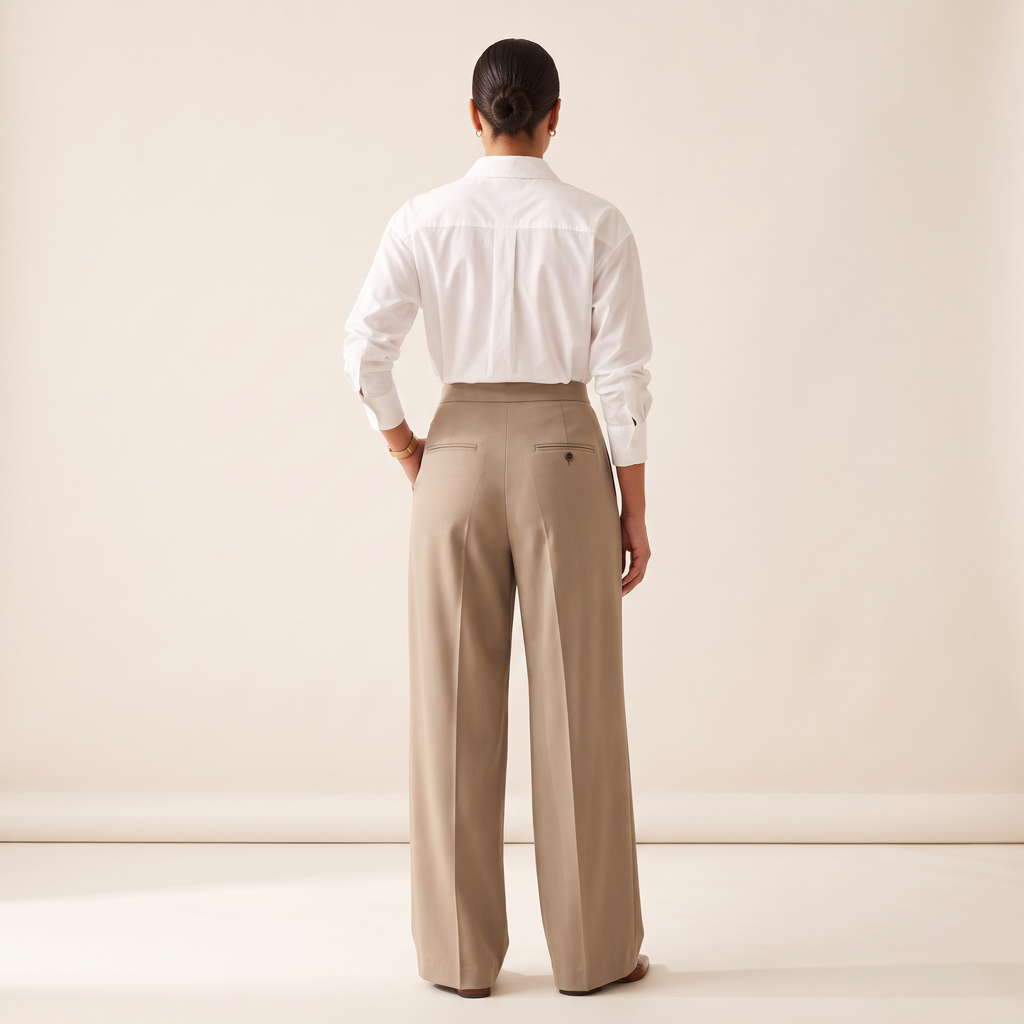 Dune broek met hoge taille en wijde pijpen