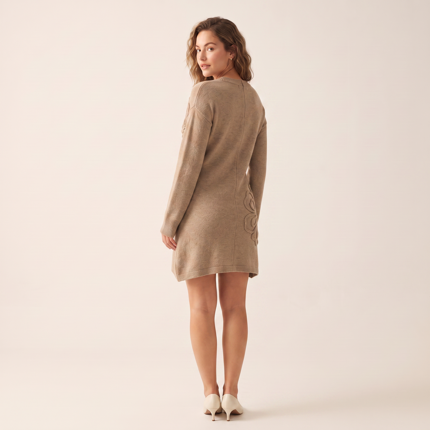 Relief Bloom fluwelen mini-jurk