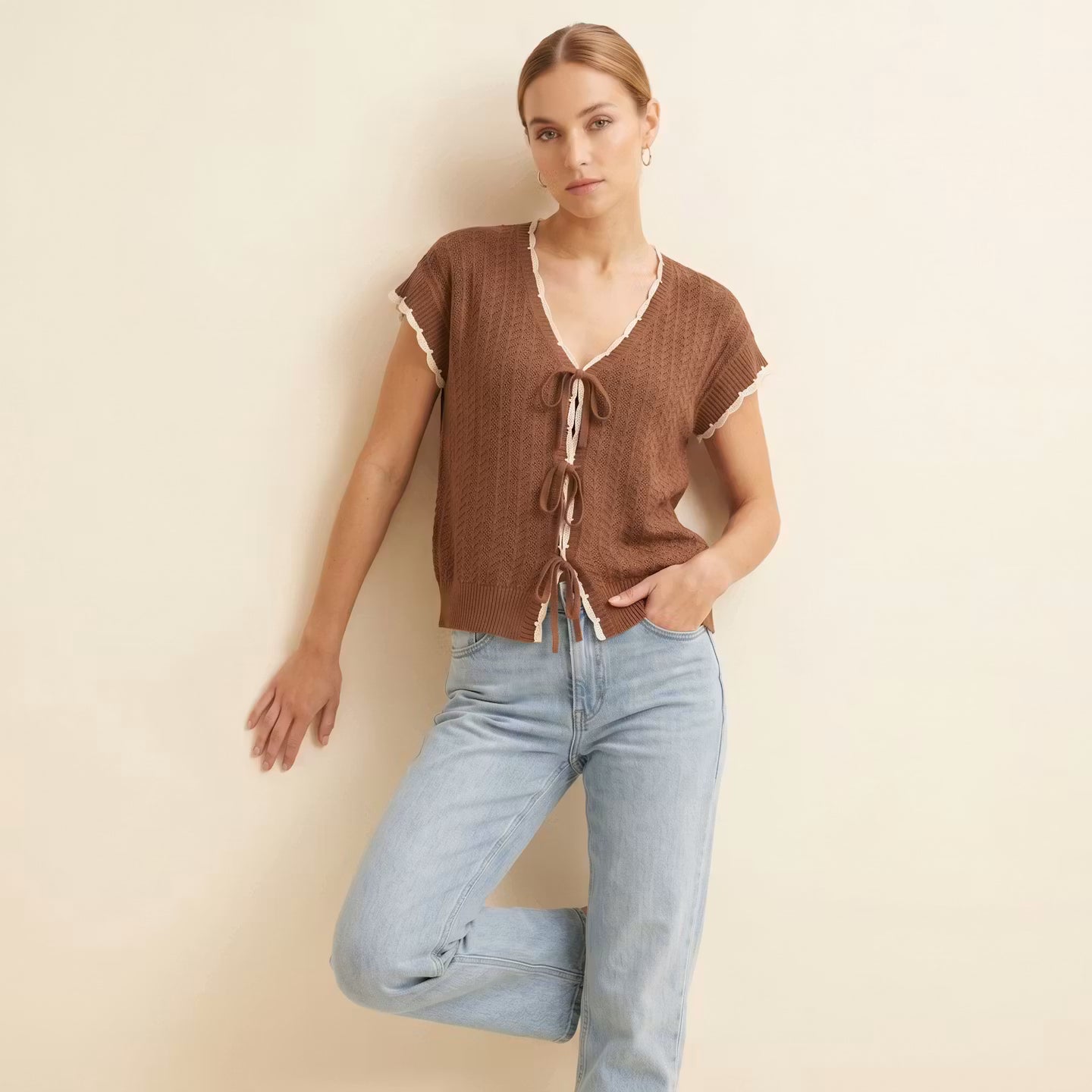 Noelle Tie Knit Top