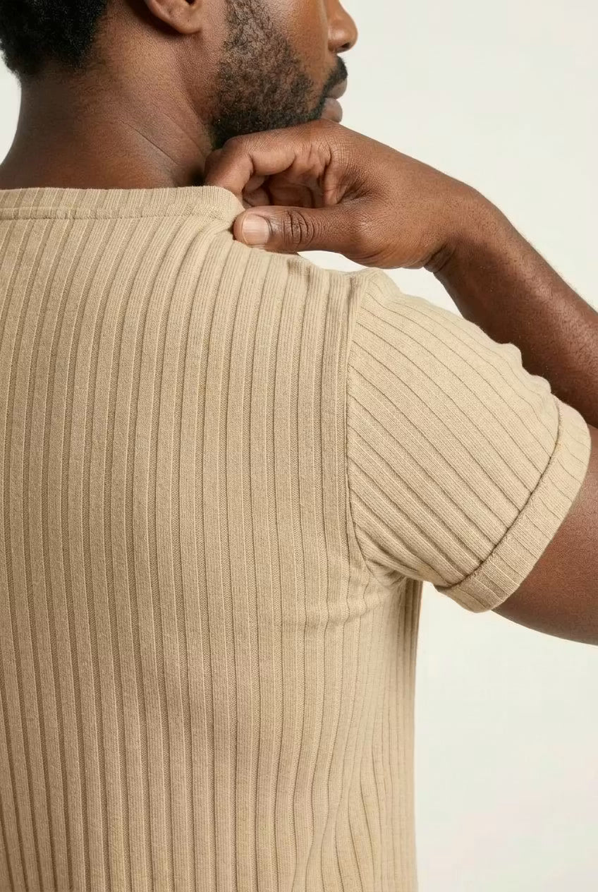 Ribbed City V-Neck Tee