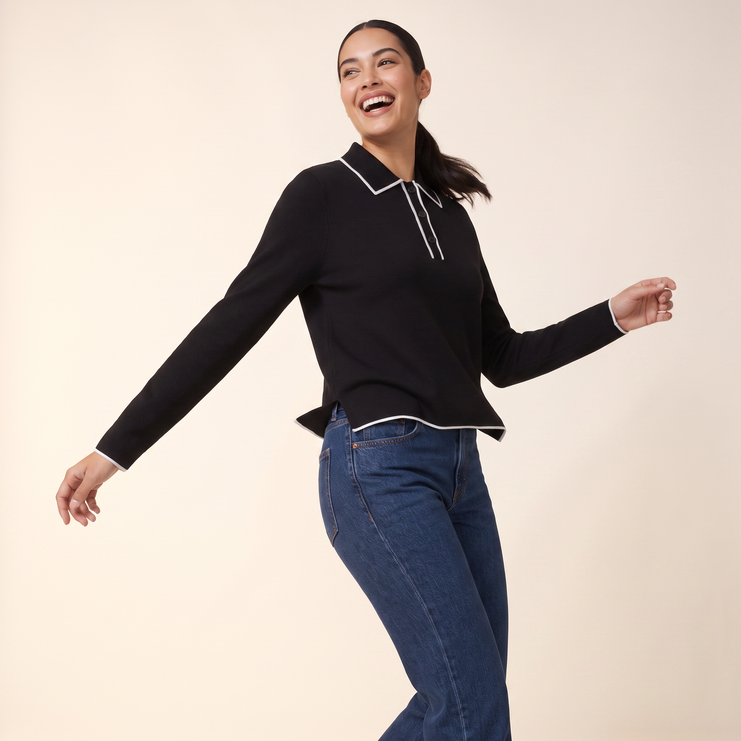 Eris polotop met contrasterende bies