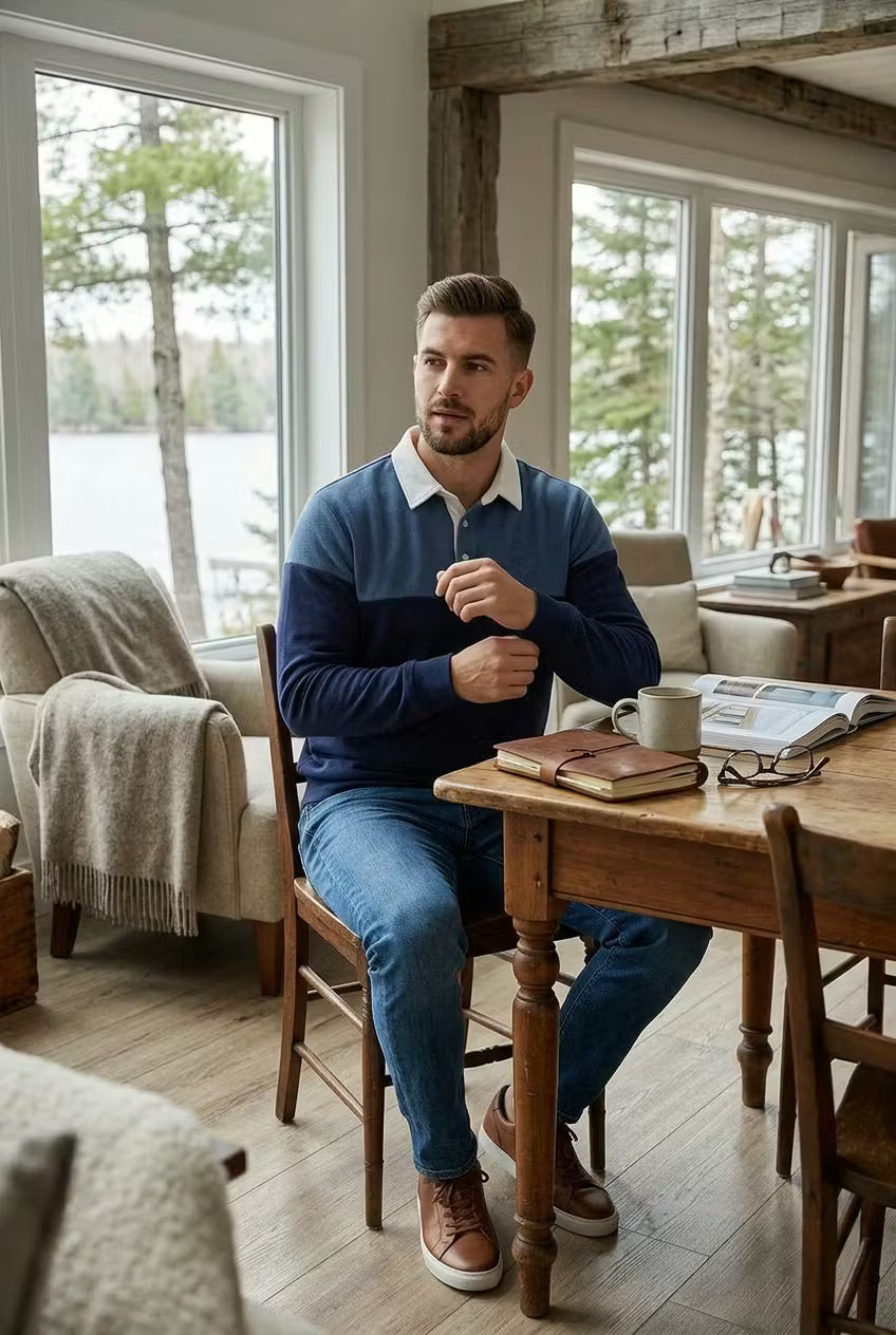 Harbour Block Polo Pullover
