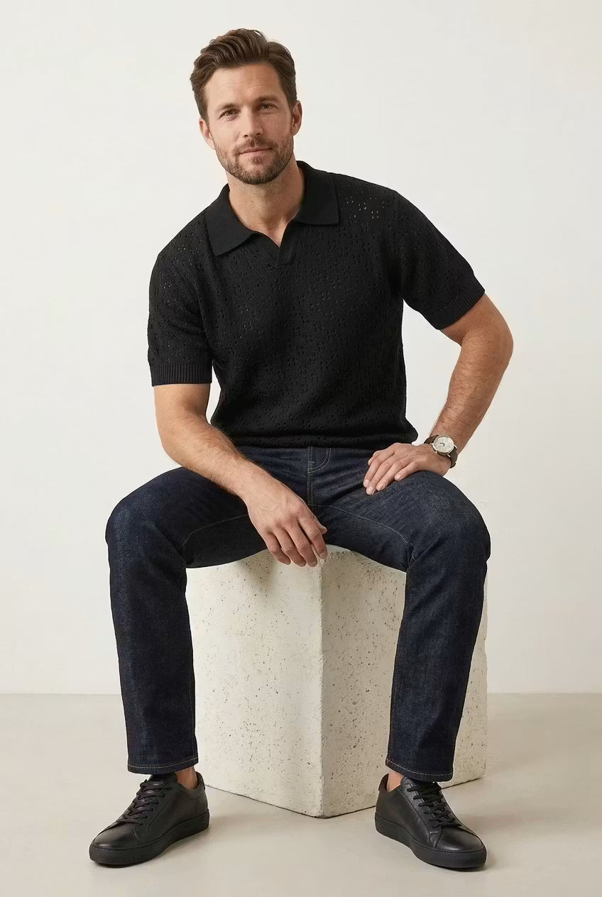 Riviera Perforated Tencel Polo