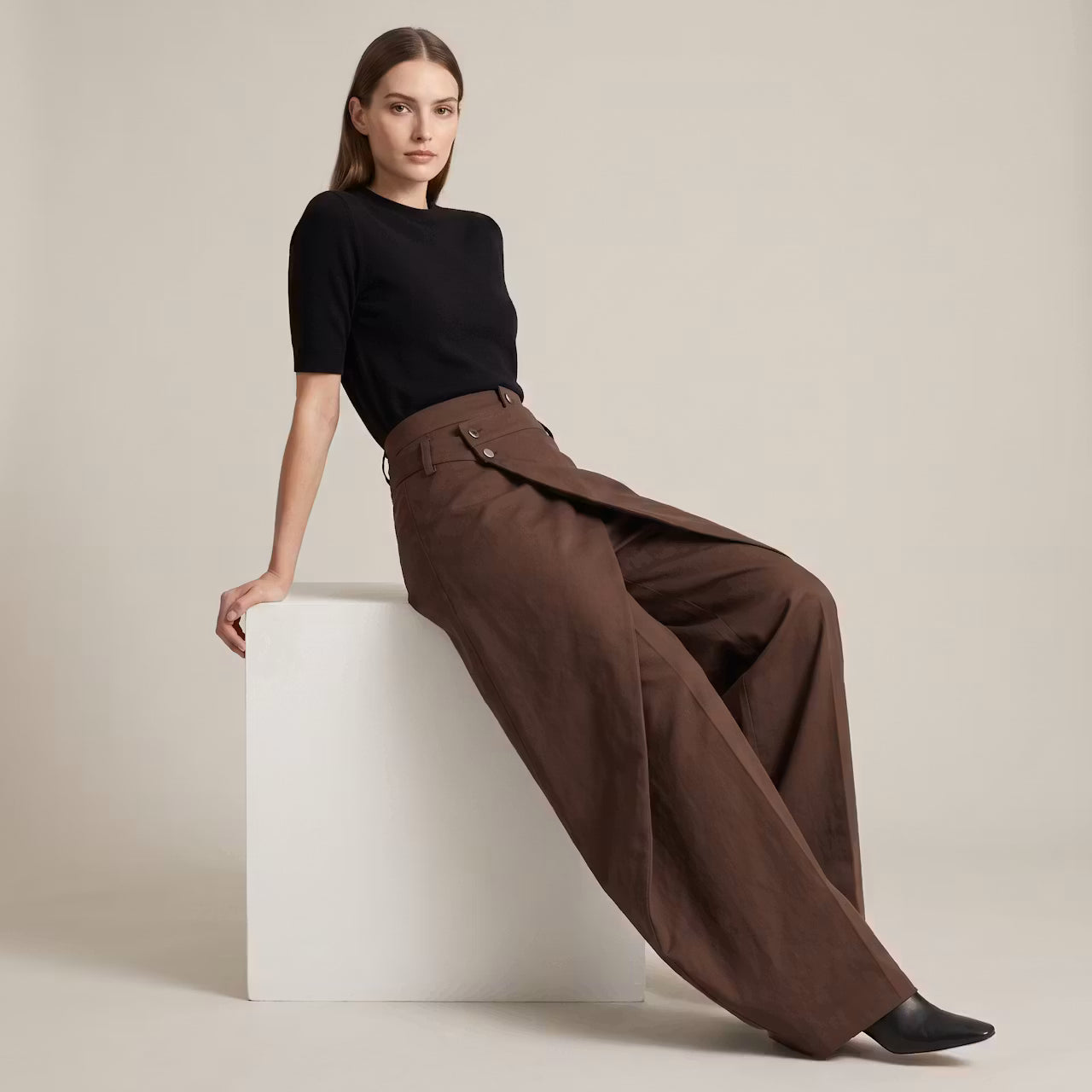 Naya Broek met Hoge Taille en Panelen