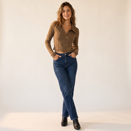 Talia geribd vest met capuchon