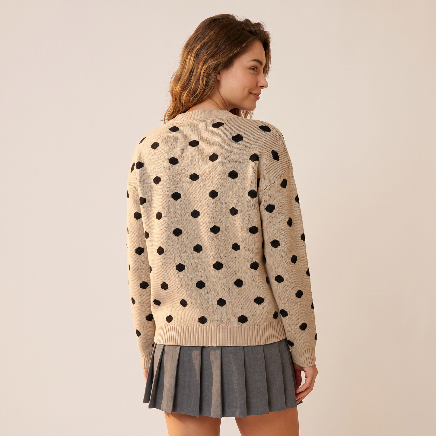 Orla gebreide pullover met stippen
