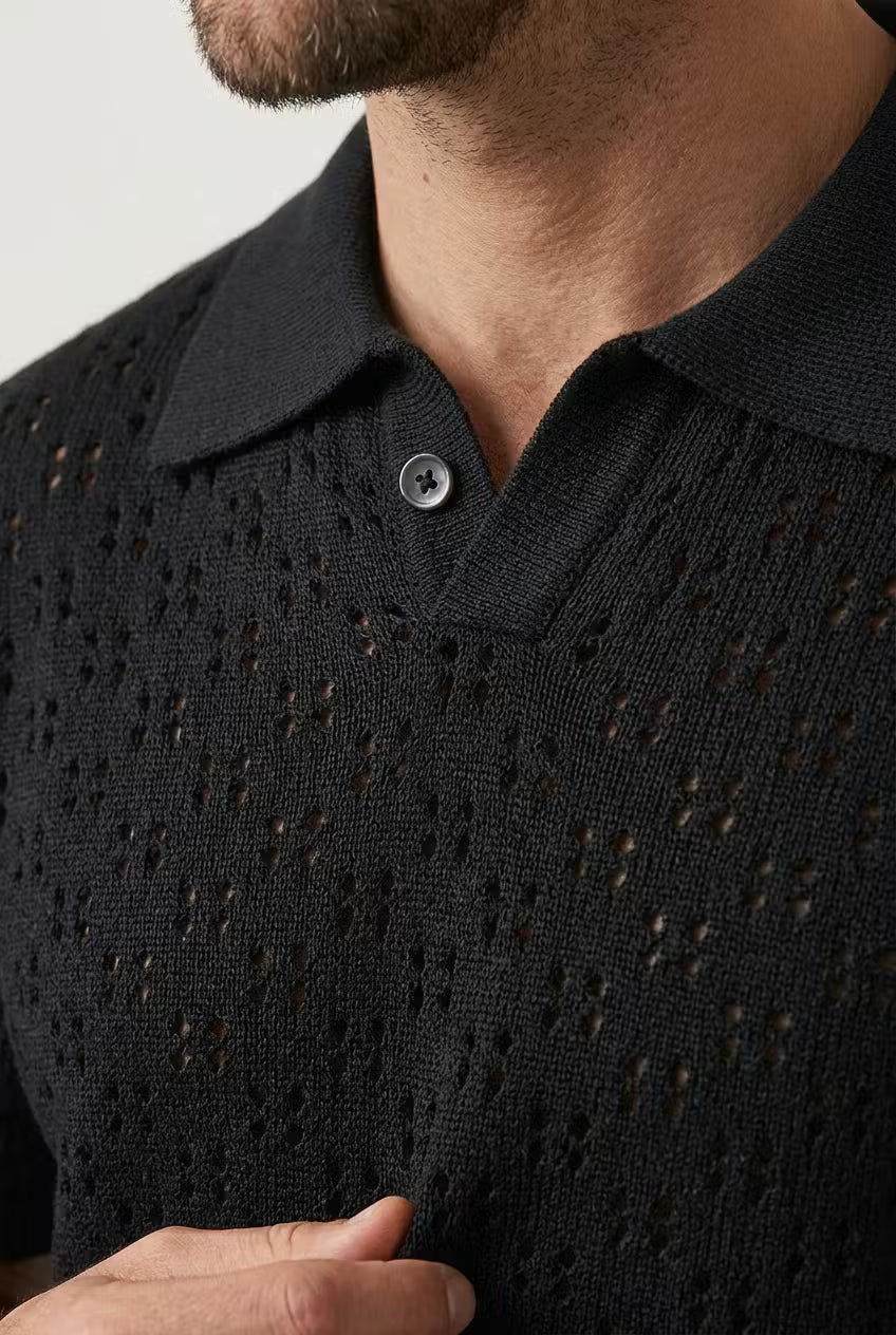 Riviera Perforated Tencel Polo