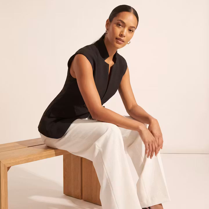 Sabine Asymmetrisch Gilet met Ceintuur