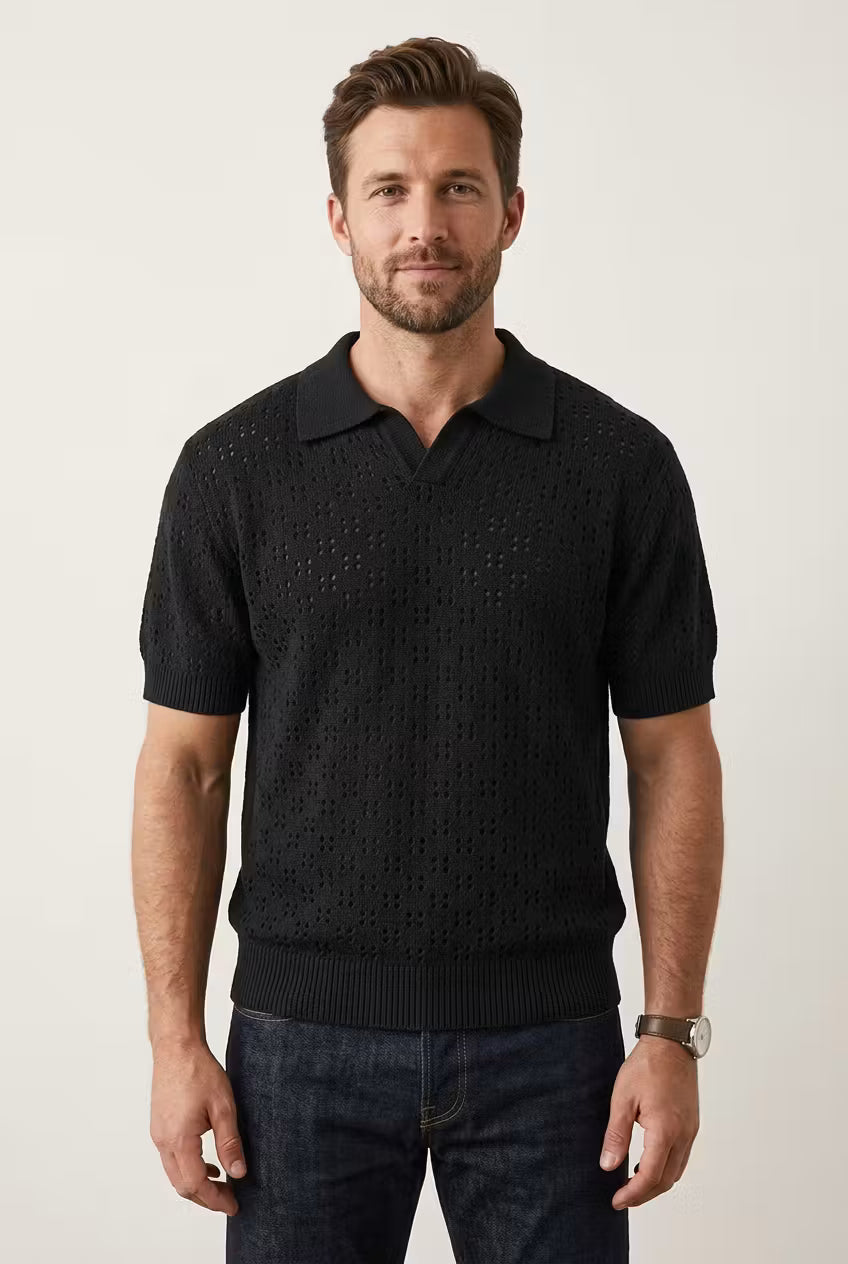 Riviera Perforated Tencel Polo