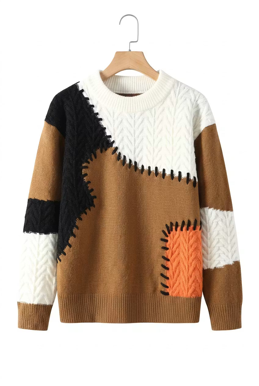 Evergrove Patchwork Knit Sweater