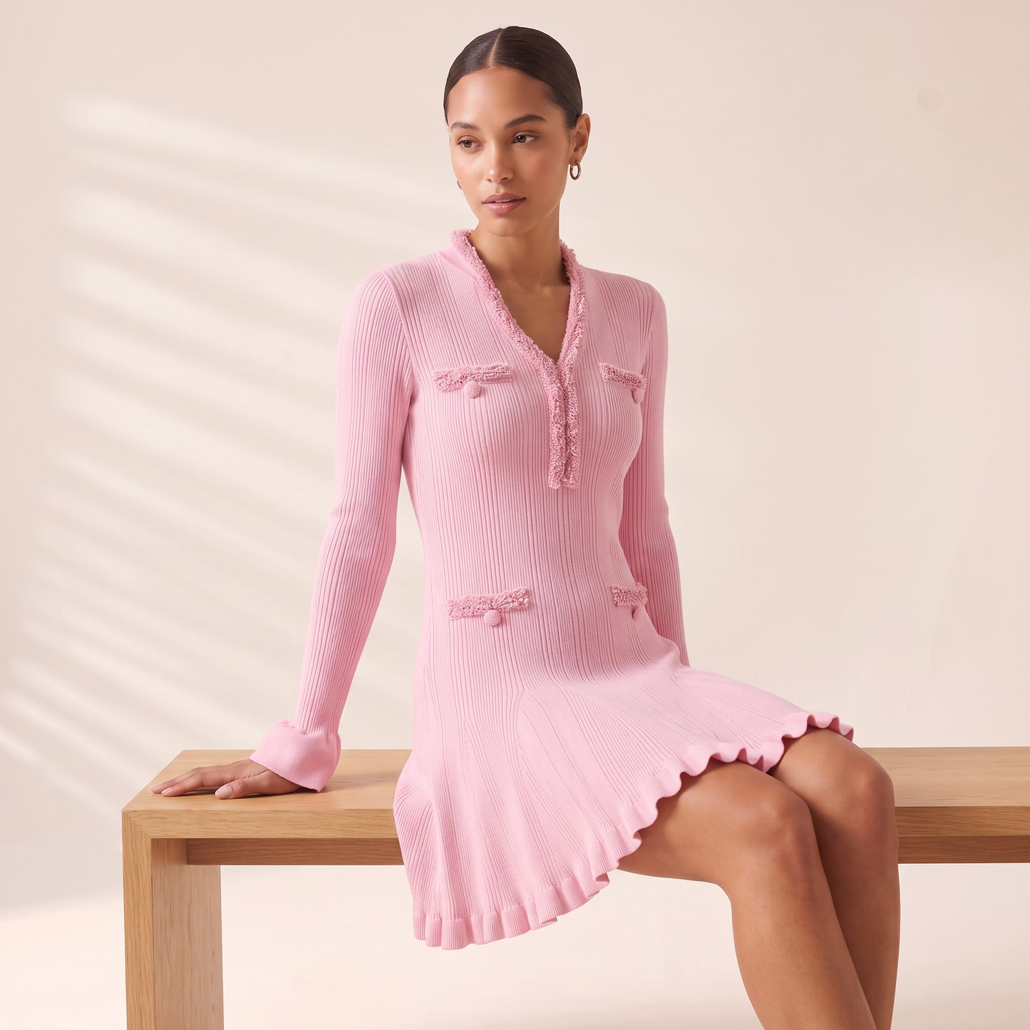 Linea gebreide mini-jurk van viscose