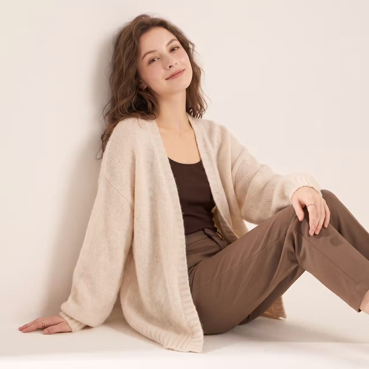 Mara Gebreid Vest met Ruime Pasvorm