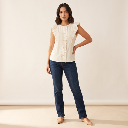 Coastline wit vest met losse pasvorm