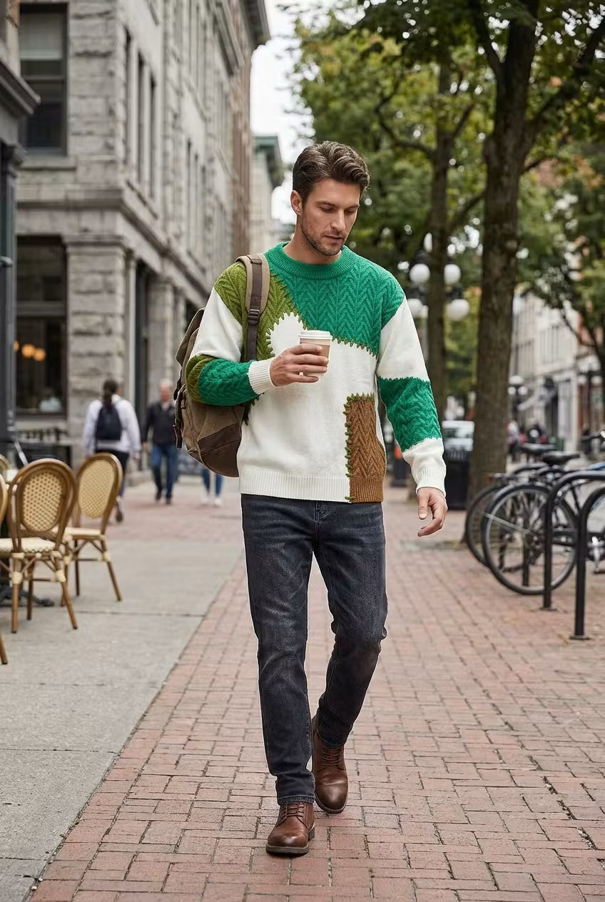 Evergrove Patchwork Knit Sweater