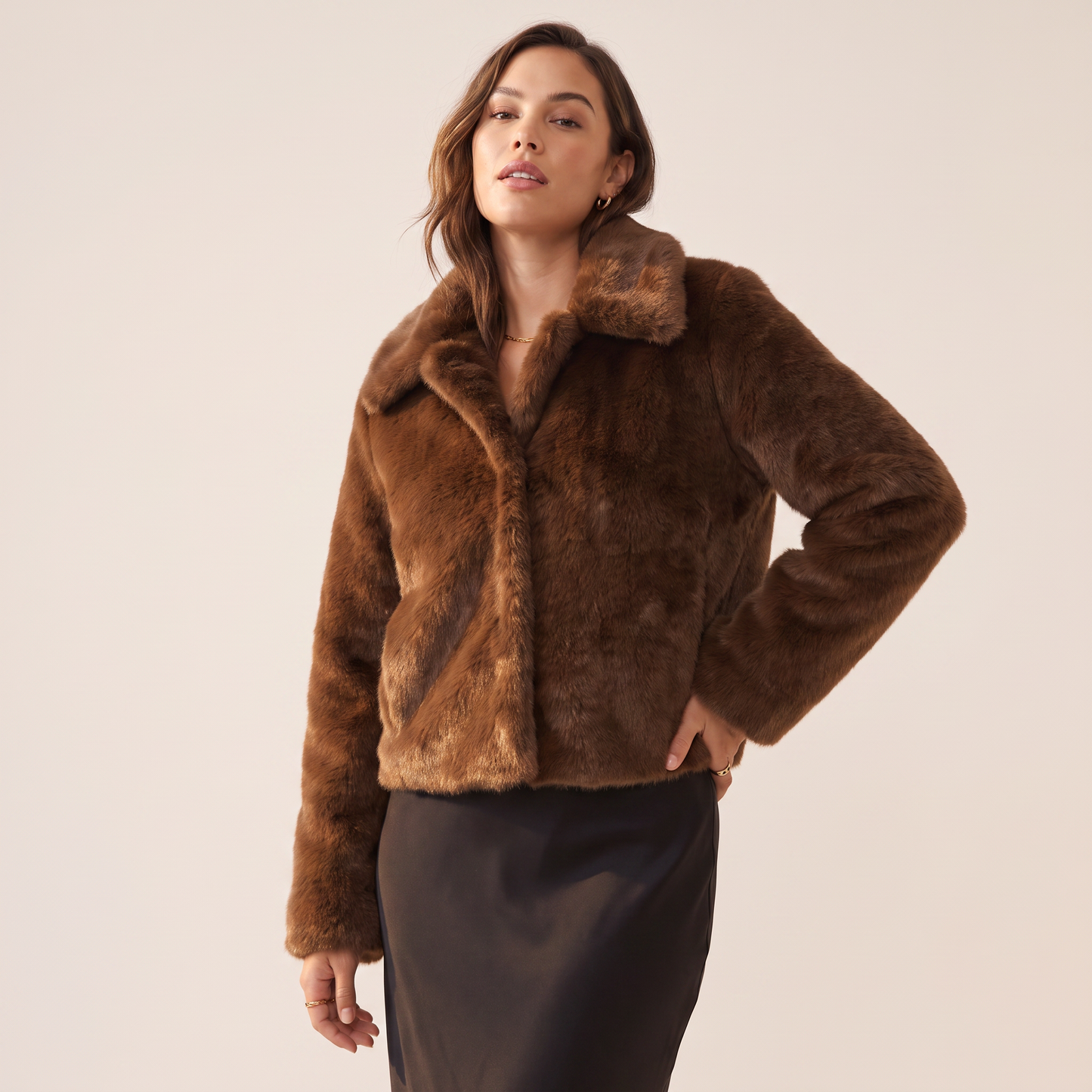 Briar bruine jas met structuur