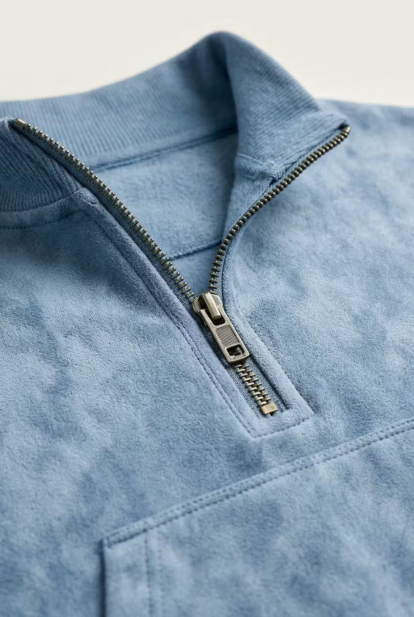Stonewash Half Zip Hoodie
