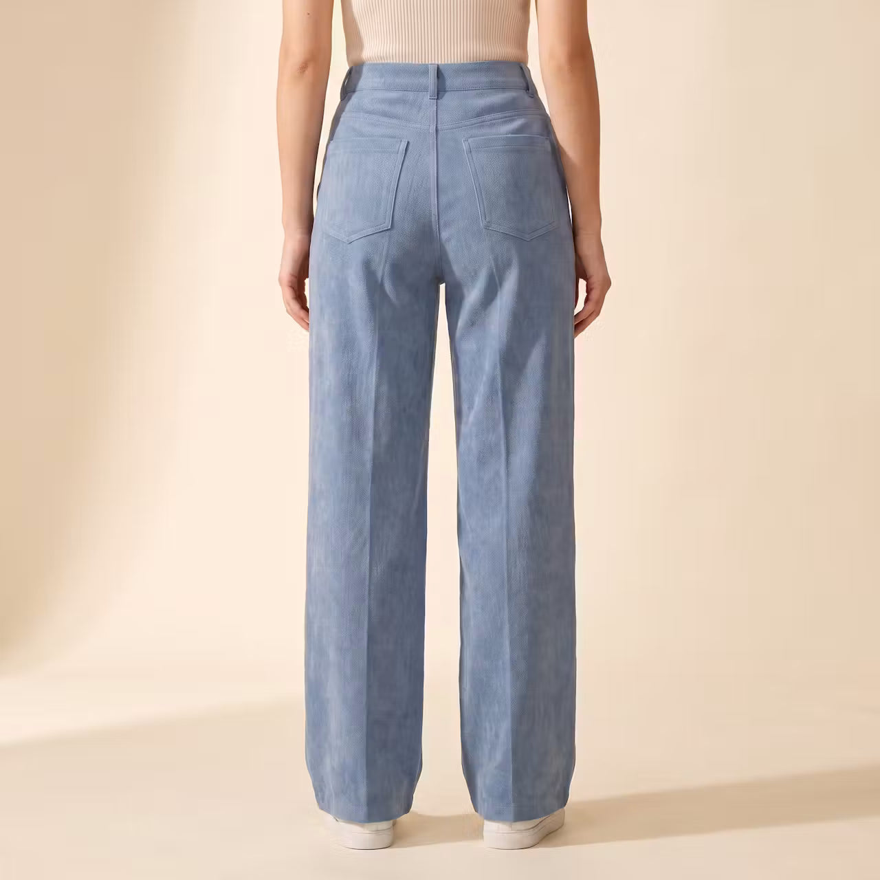 Aurelia Ribfluwelen Broek met Wijde Pijpen