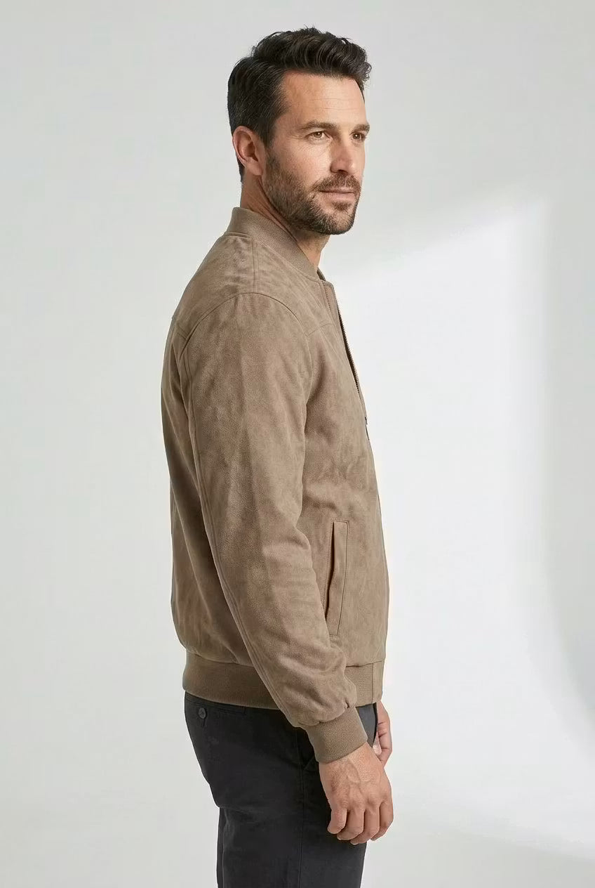 Hudson Suede Bomber Jacket