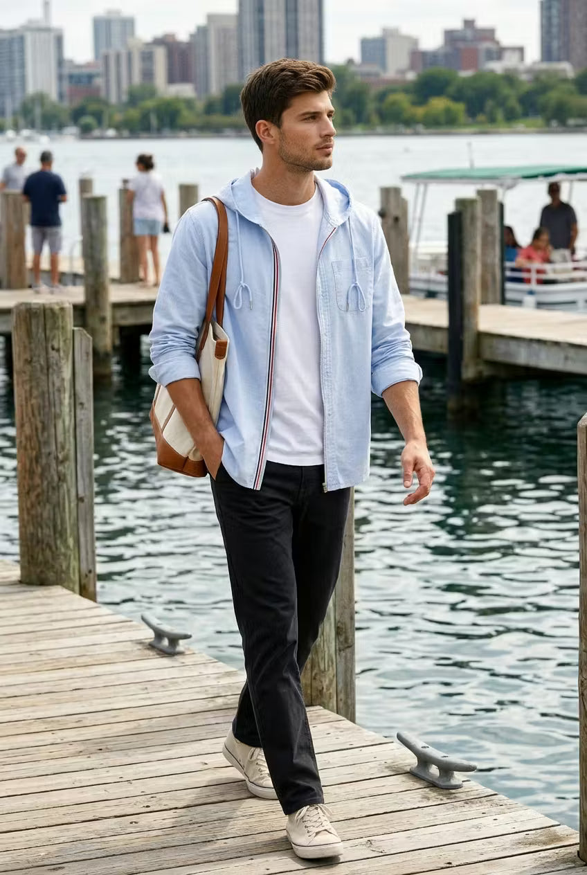 Coastal Ridge Hooded Overshirt
