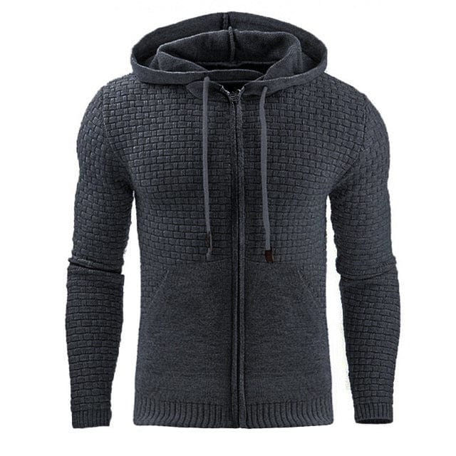 Textured Knit Zip Hoodie