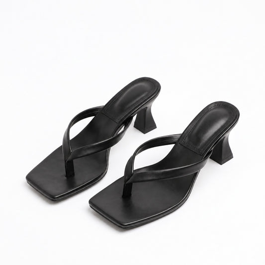 Nerissa T-Strap Muiltjes met Vierkante Neus