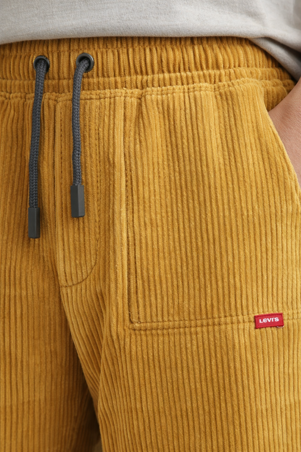 Rib Corduroy Drawstring Jogger Pants