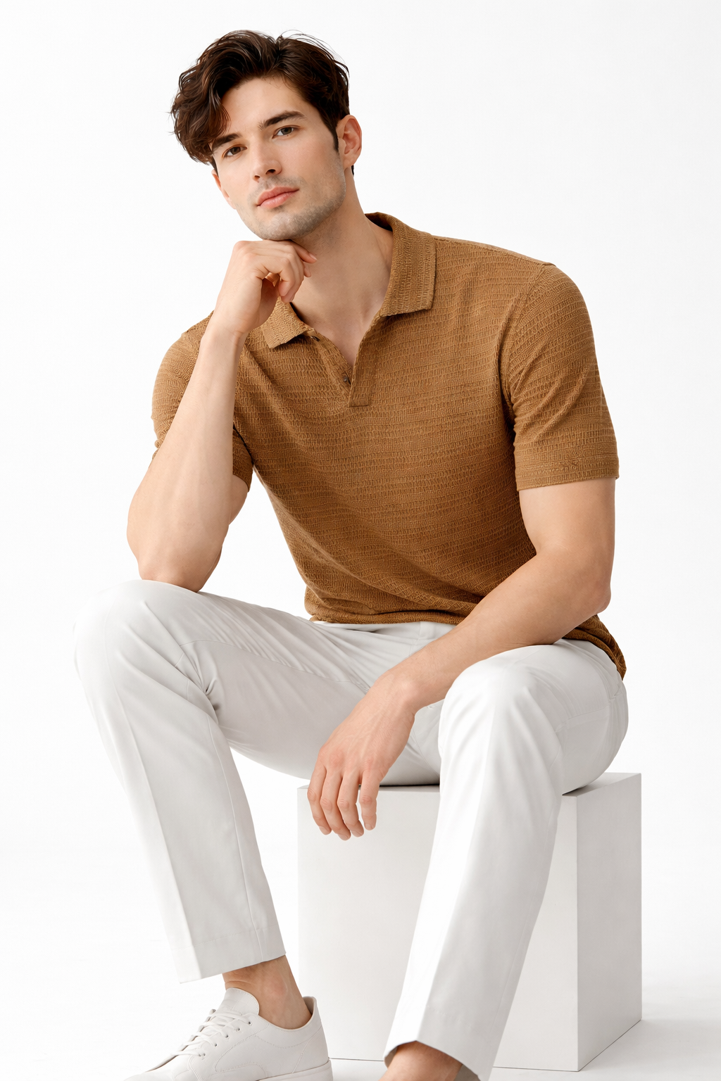 Sandbar Open-Weave Knit Polo