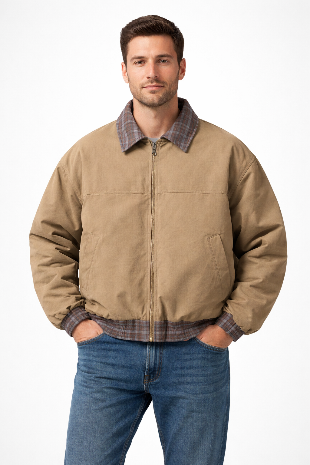 Tan Reversible Utility Jacket