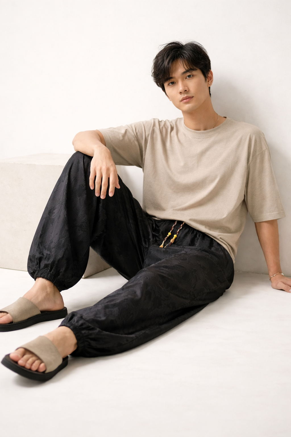 Men’s Patterned Home Lounge Pants with Drawstring Waist