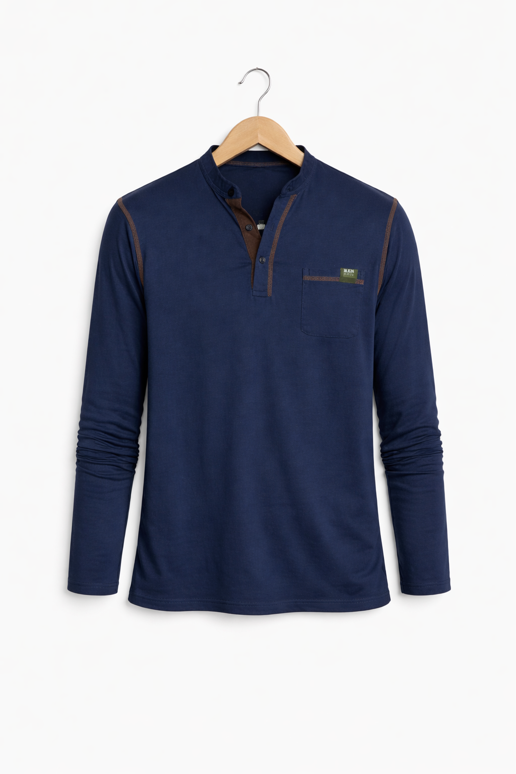 Men's Long Sleeve Color Matching Shirt