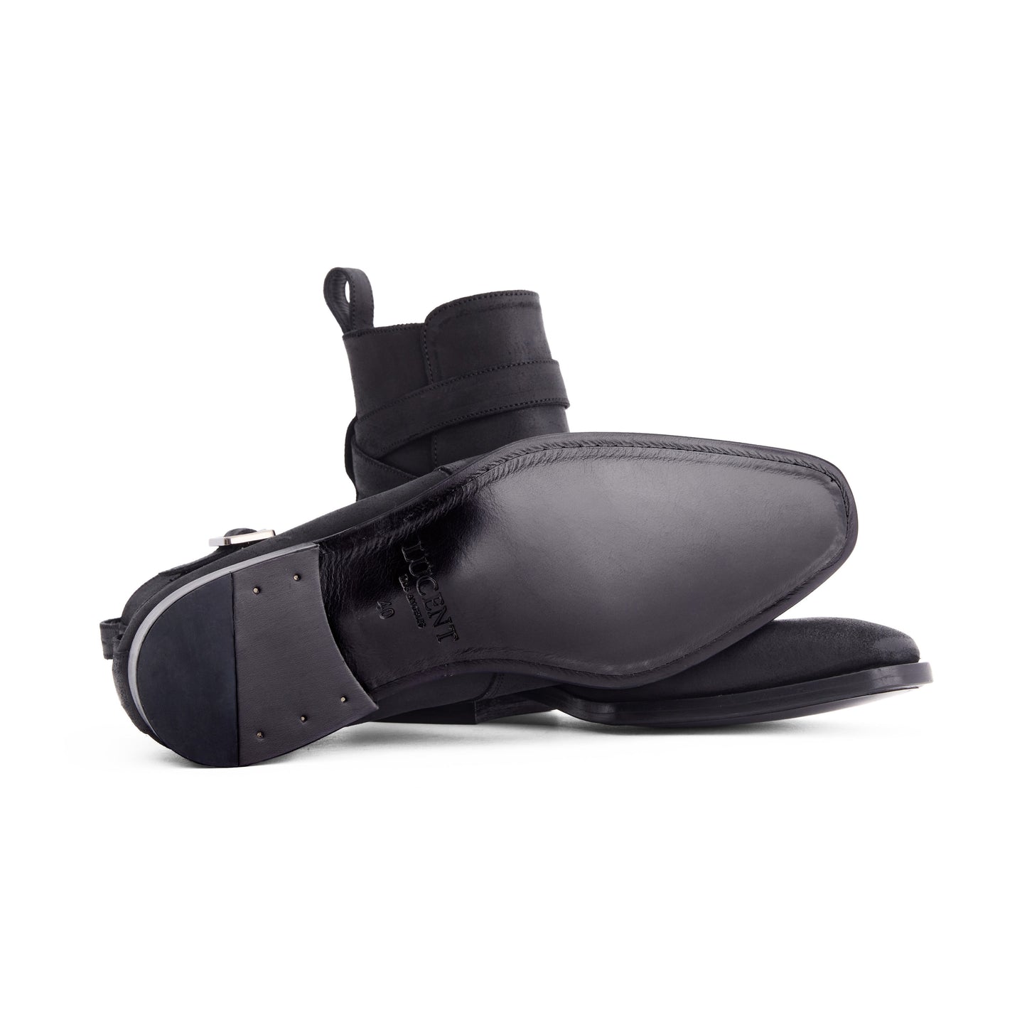 Men’s Black Suede Buckle Ankle Boot