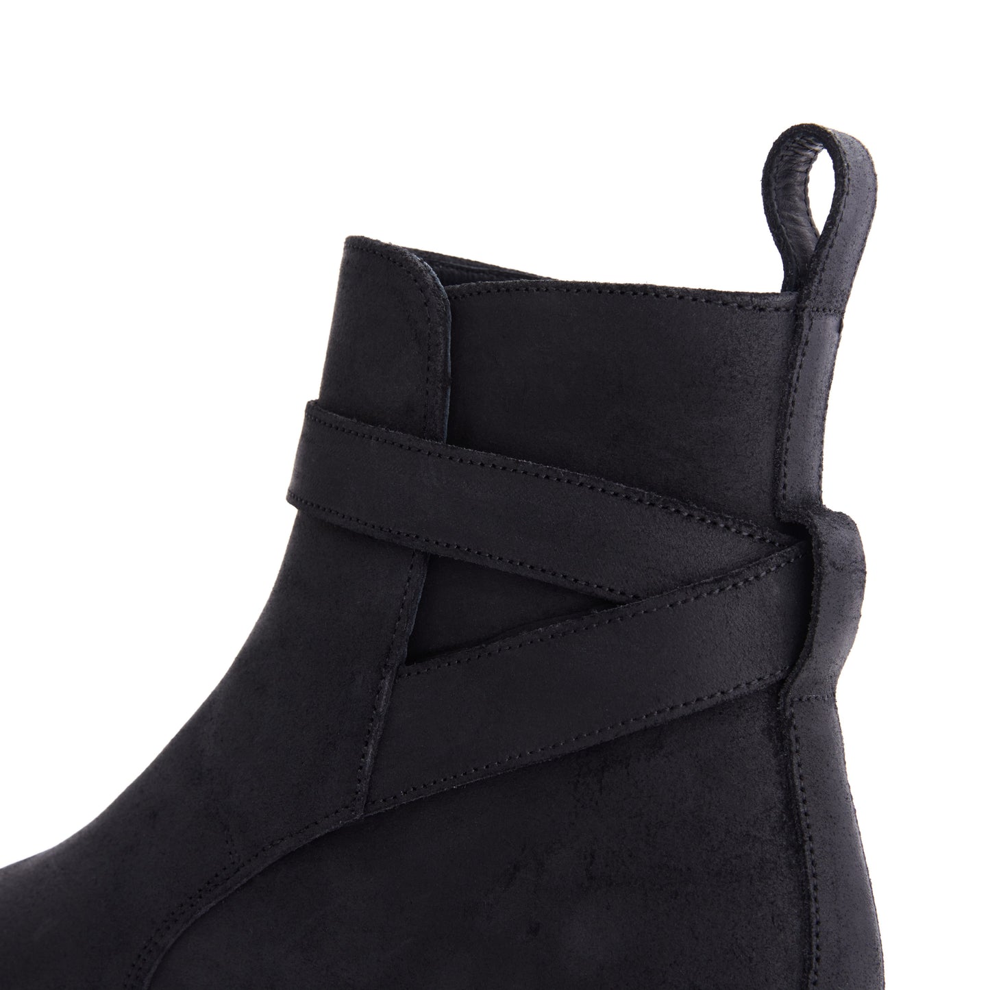Men’s Black Suede Buckle Ankle Boot