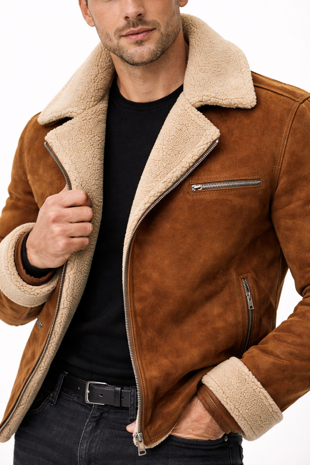 Men’s Structured Outer Jacket with Textured Shell